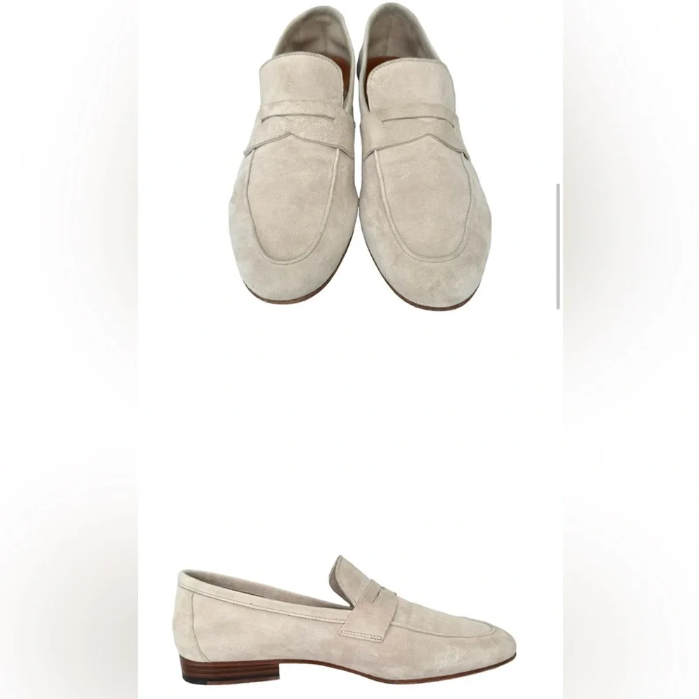 M. Gemi Beige Sand Suede Leather Loafers Flats Made in Italy Women’s Size 37.5 - Picture 3 of 5